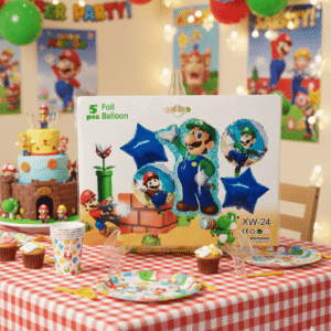 Globos-Personaje-5-Piezas-Set-de-globos-metálicos-de-LuiggiSet-de-globo-metálicos-de-Luiggi
